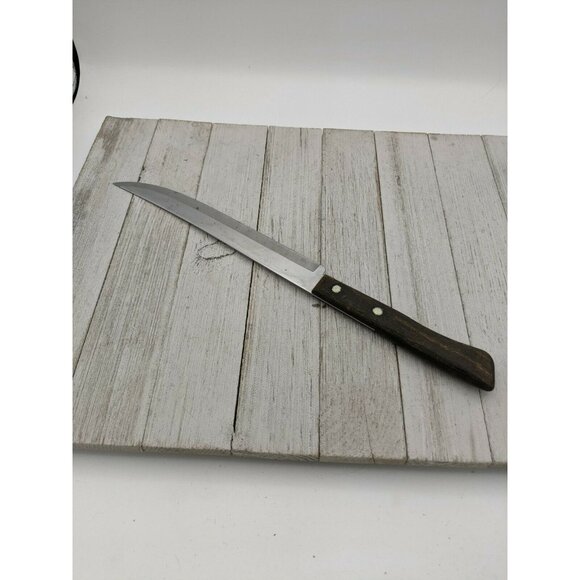 Happy Home Carving Knife Stainless Steel Wood Handle 7 3/4" Blade 12 3/4" Total - Picture 5 of 7